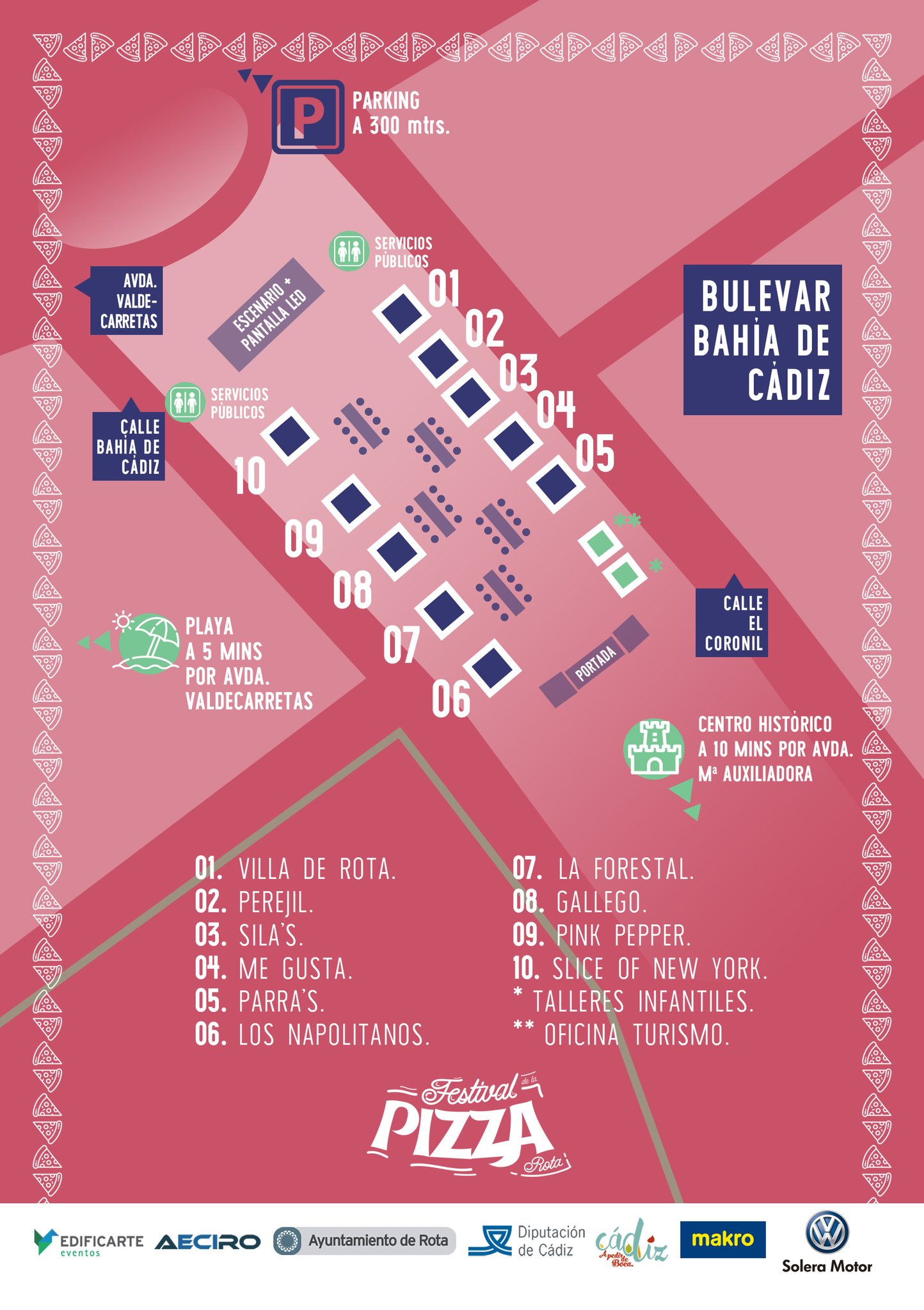 Mapa de la Feria de la Pizza 2019