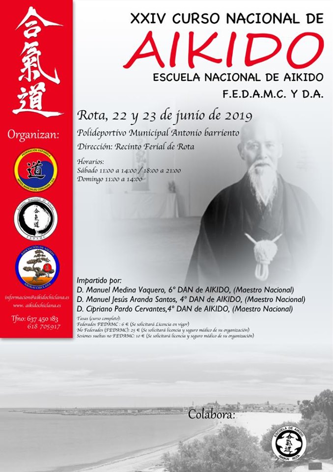 La Escuela Nacional de Aikido celebrará su XXIV Curso 2019 en la localidad de Rota