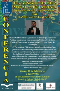 Conferencia “El Carnaval de Cádiz, más allá de la fiesta: cultura, identidad y protesta social”
