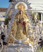 Alfombra de sal para la salida procesional de la Patrona 